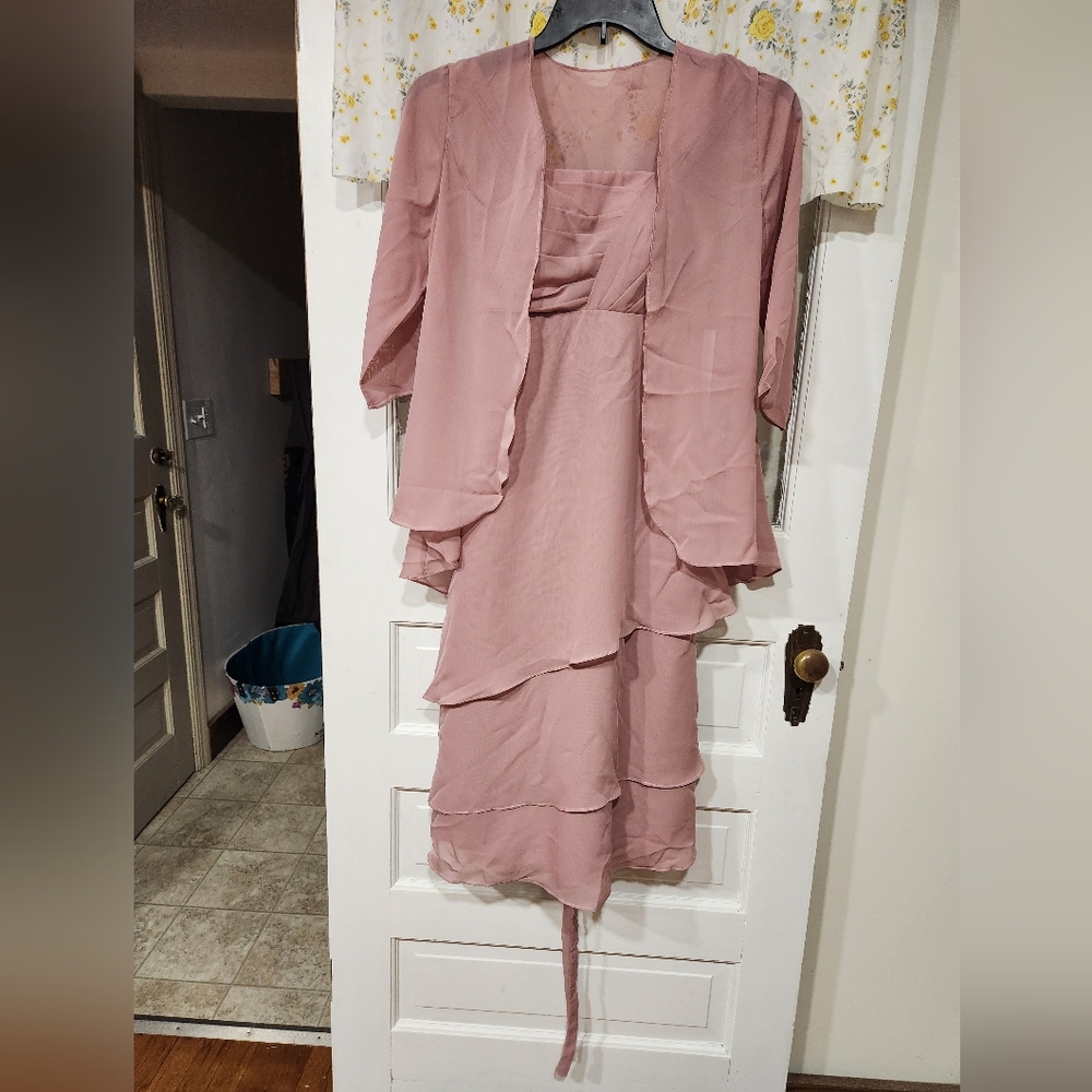 Purple Layered Dress with Jacket